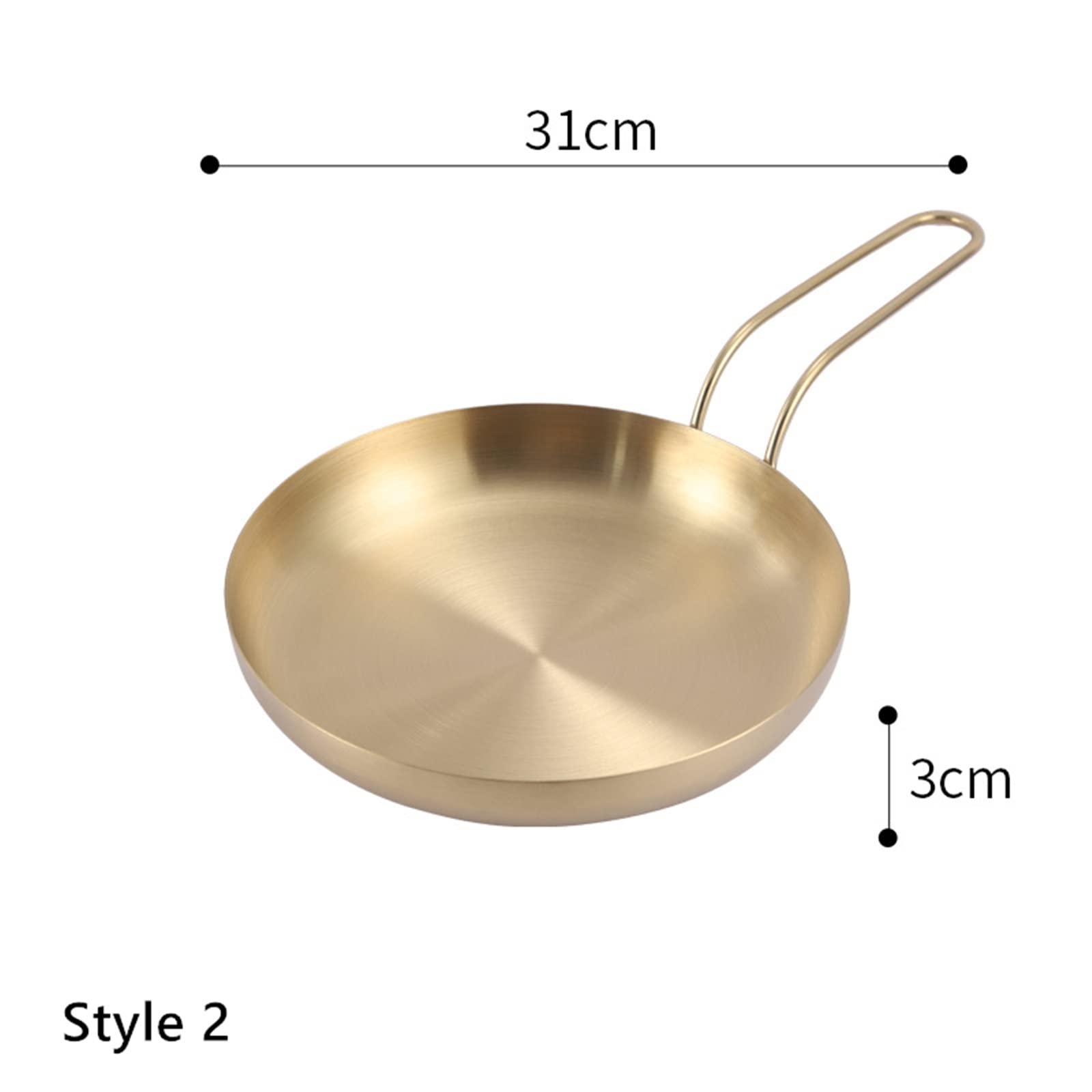 Amazon.com: ,Dinner Plates Stainless Steel Frying Pan Golden